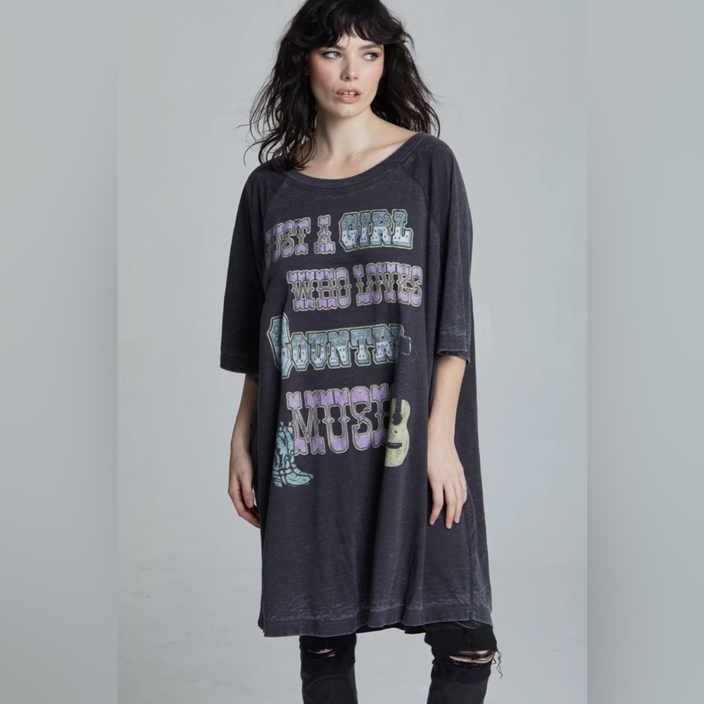 NWOT Country Music One Size T-Shirt Dress RECYCLED KARMA - Picture 4 of 9